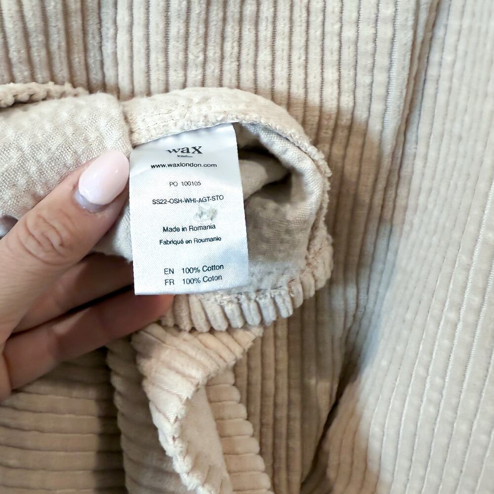 WAX LONDON Penn Cord Whiting Overshirt Sand Beige – Size XL – EUC - Picture 4 of 5
